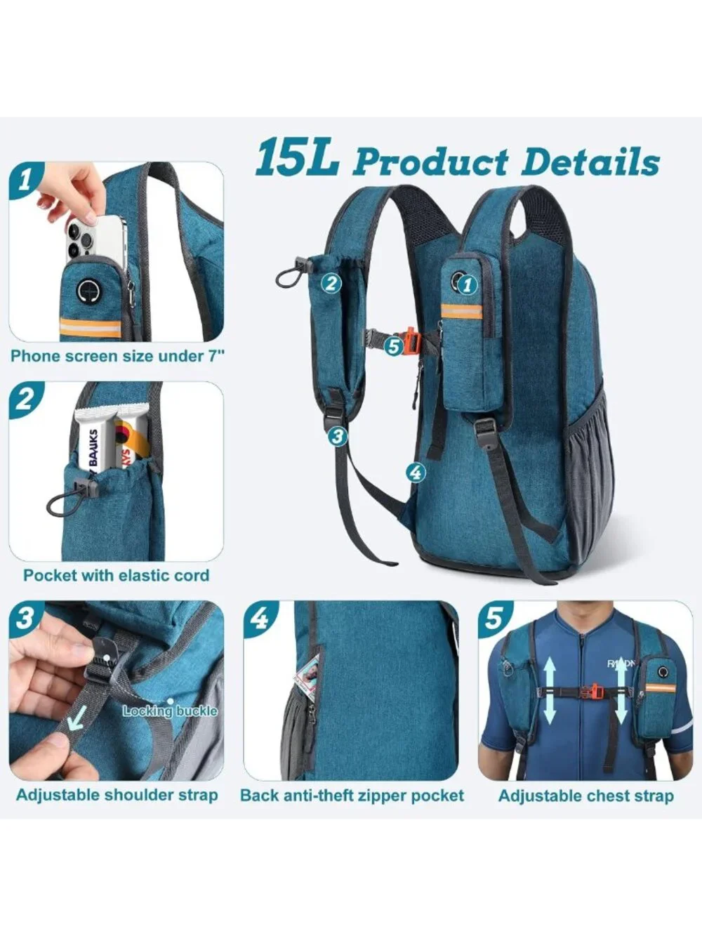 Ultralight 15L Foldable Hiking Backpack for Travel, Camping & Outdoor Adventures